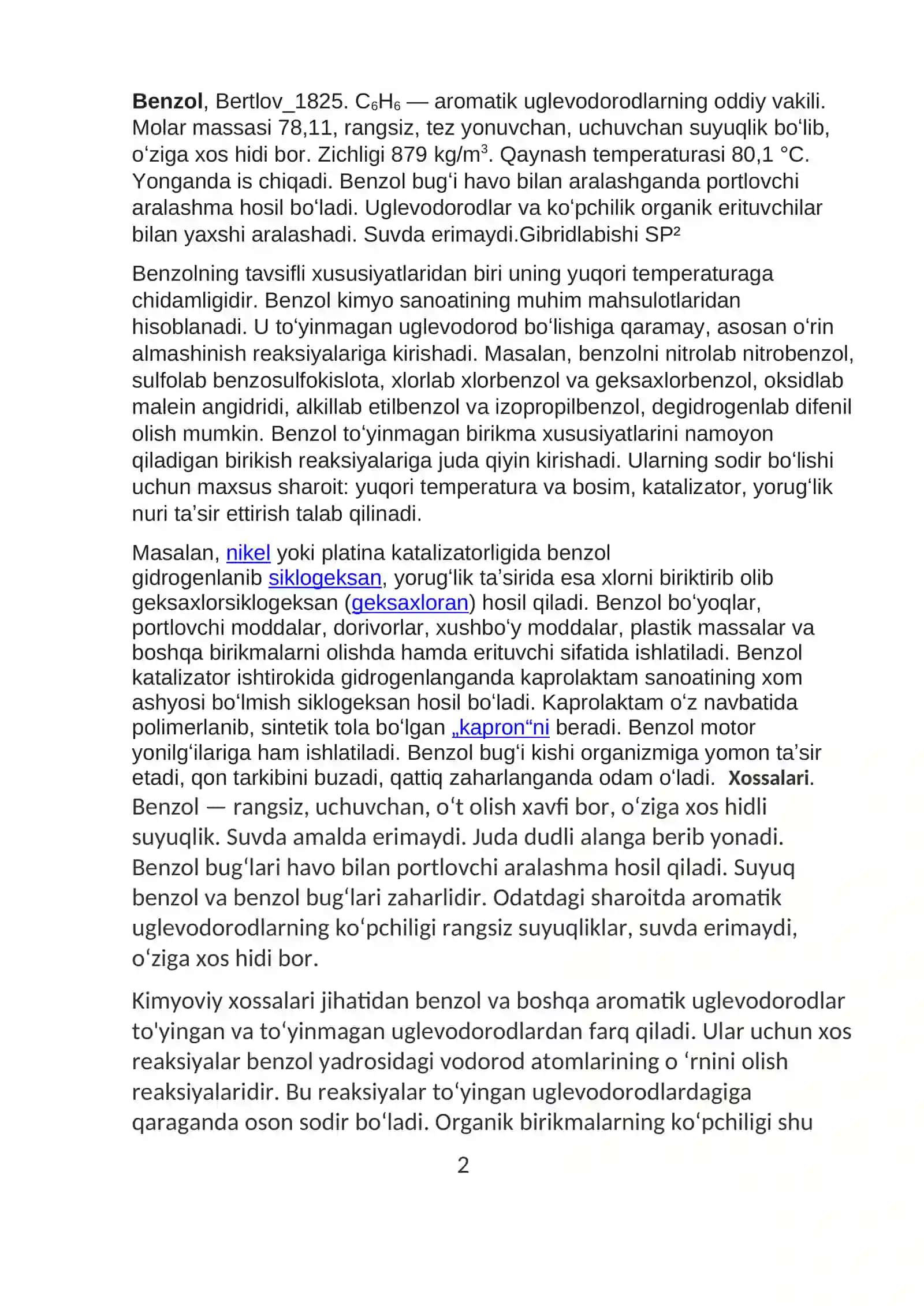 Benzolni gaz fazada oksidlash bilan malein angidrid ishlab chiqarish texnologiyasidagi oksidlash kolonnasini hisoblash 3