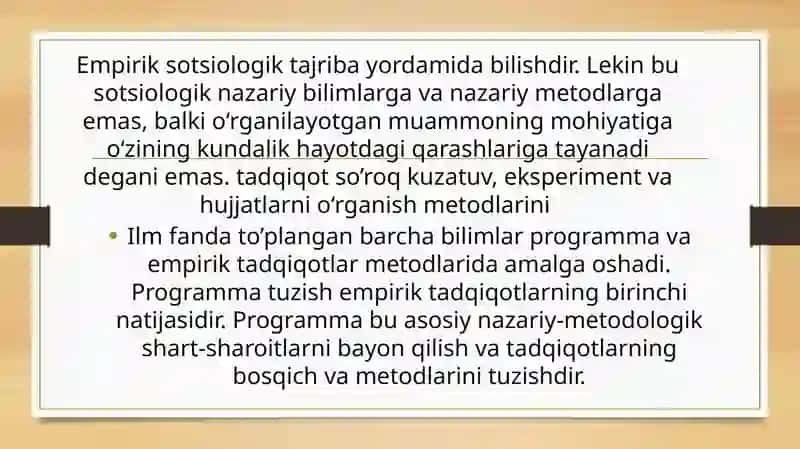 Empirik tadqiqotlarni tashkil qilish sxemasi 3