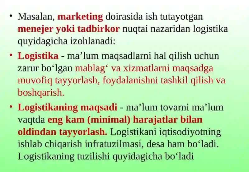 Logistik Tizimlar 3