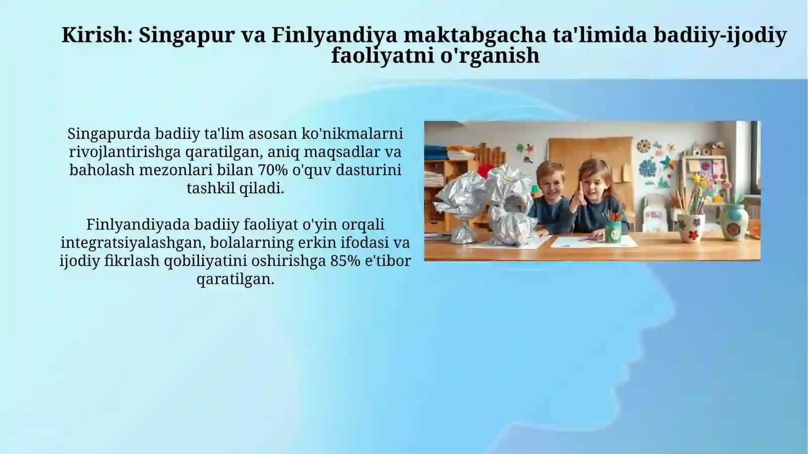 Rivojlangan maktabgacha talim tashkilotida badiiy ijodiy faolyatini oʻrganish 3