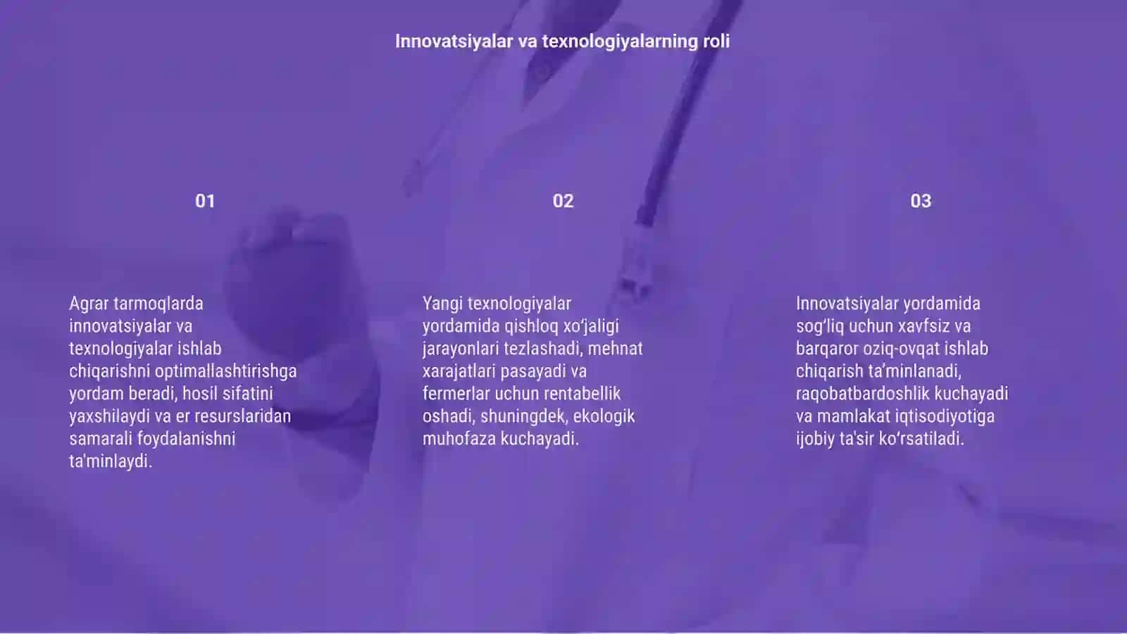 Agrar tarmoqlarda innovatsiyalar va texnologiyalarning roli 3