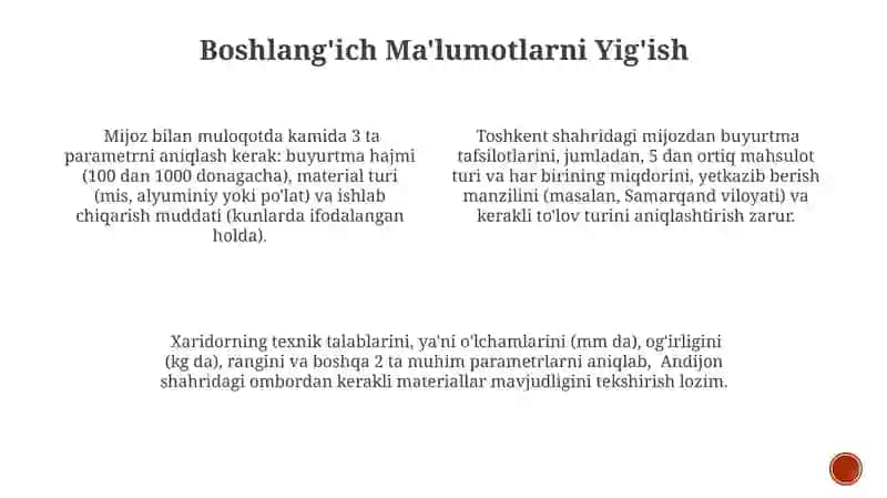 Buyurtmali kalkulyatsiya qilish usuli 3