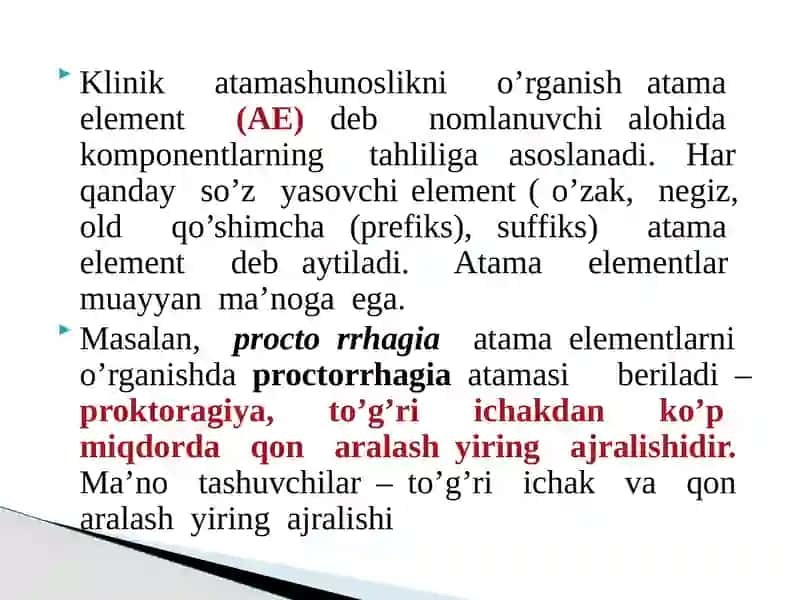 Кlinik terminologiyaga kirish. Кlinik atamalar yasash usullari.Suffiksatsiya 3