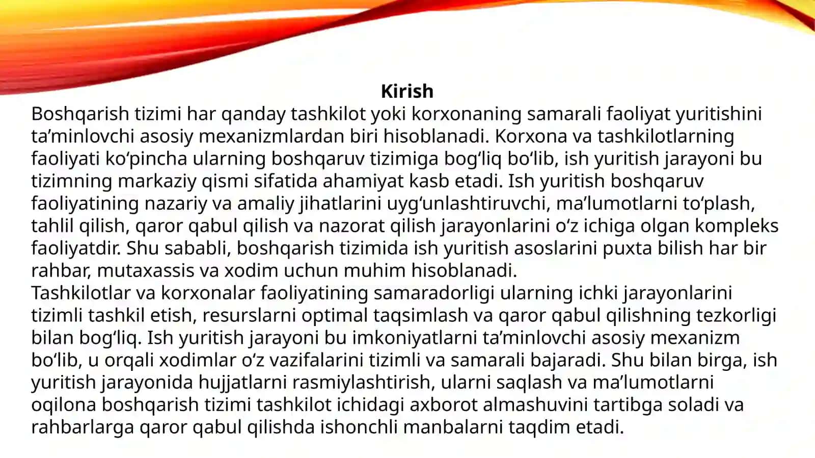 Boshqarish tizimida ish yuritish asoslari. 3