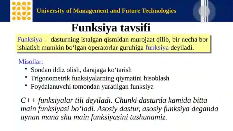 University of Management and Future Technologies 3