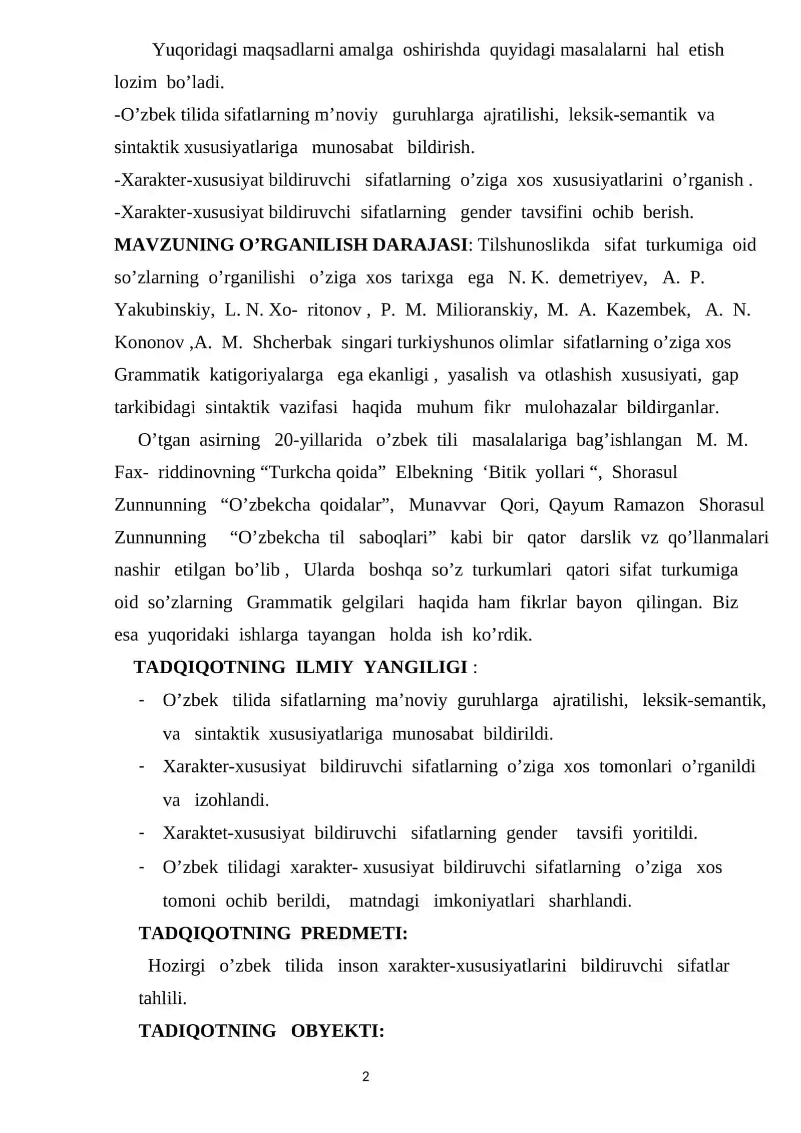 O’zbek tilida insonning xarakter xususiyatlarini bildiruvchi sifatlar tahlili 3