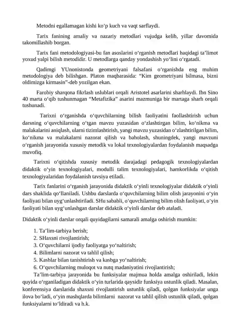 TARIX O‘QITISH METODIKASI 3