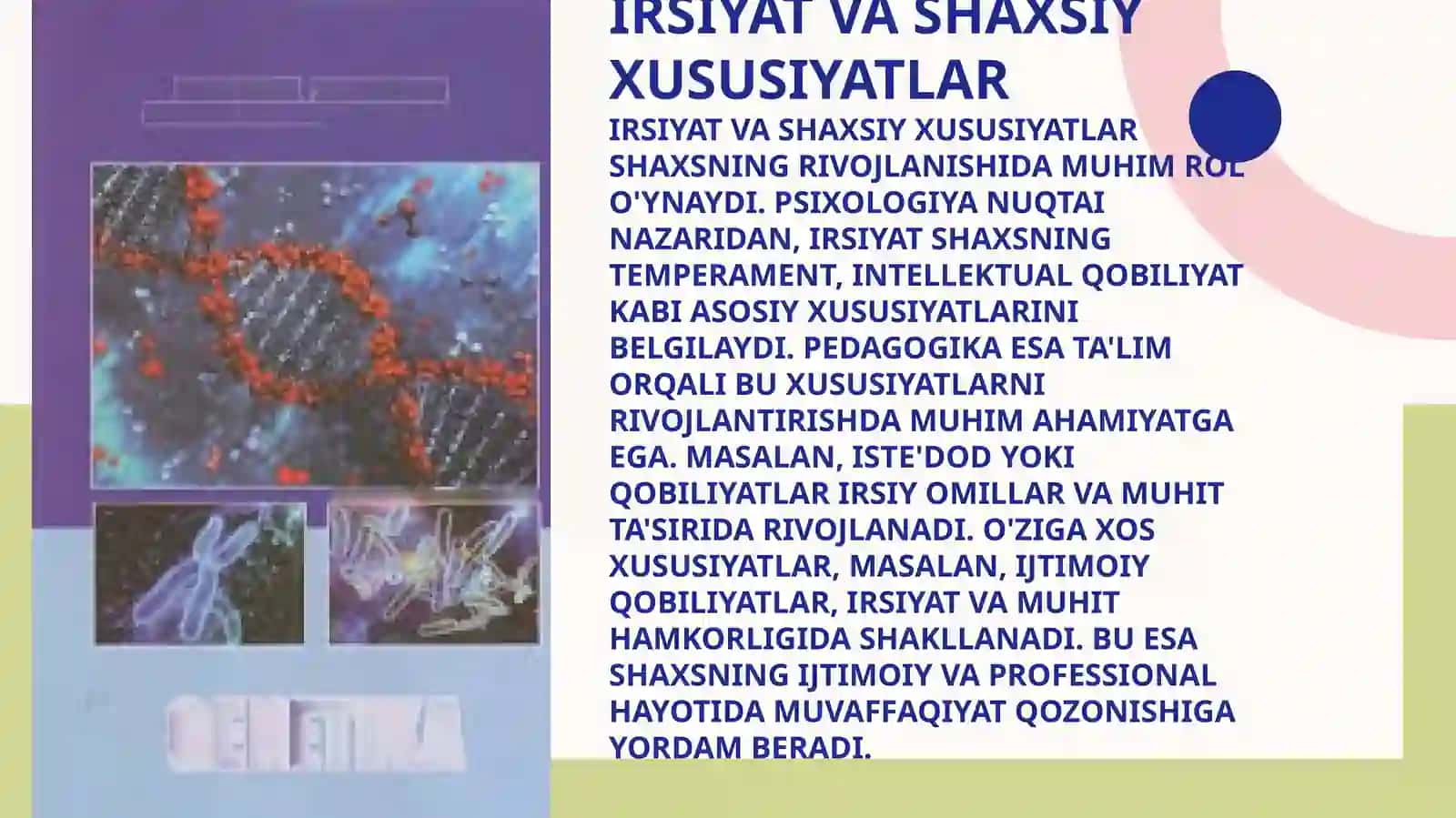 Irsiyatni inson rivojlanishi va shakllanishida ahamiyati (psixologiya va pedagogika) 3