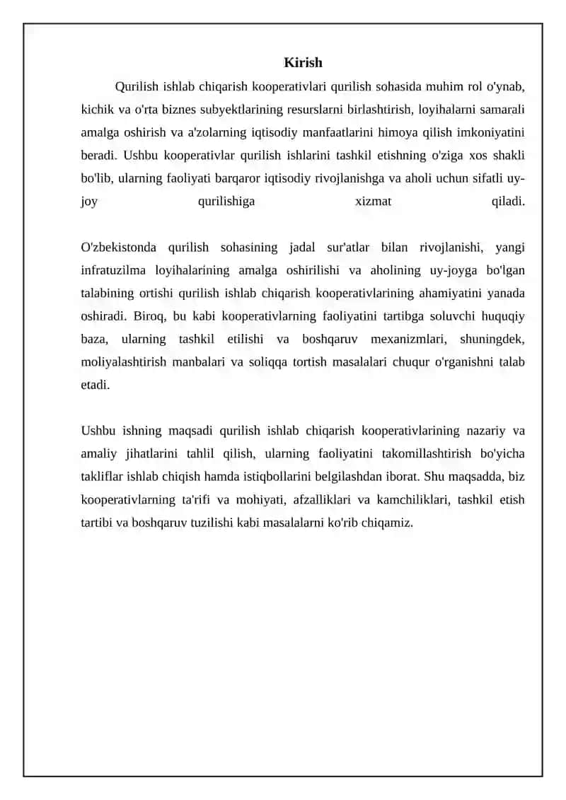 Qurilish ishlab chiqarish kooperativi: Asosiy tushunchalar va mohiyat 3