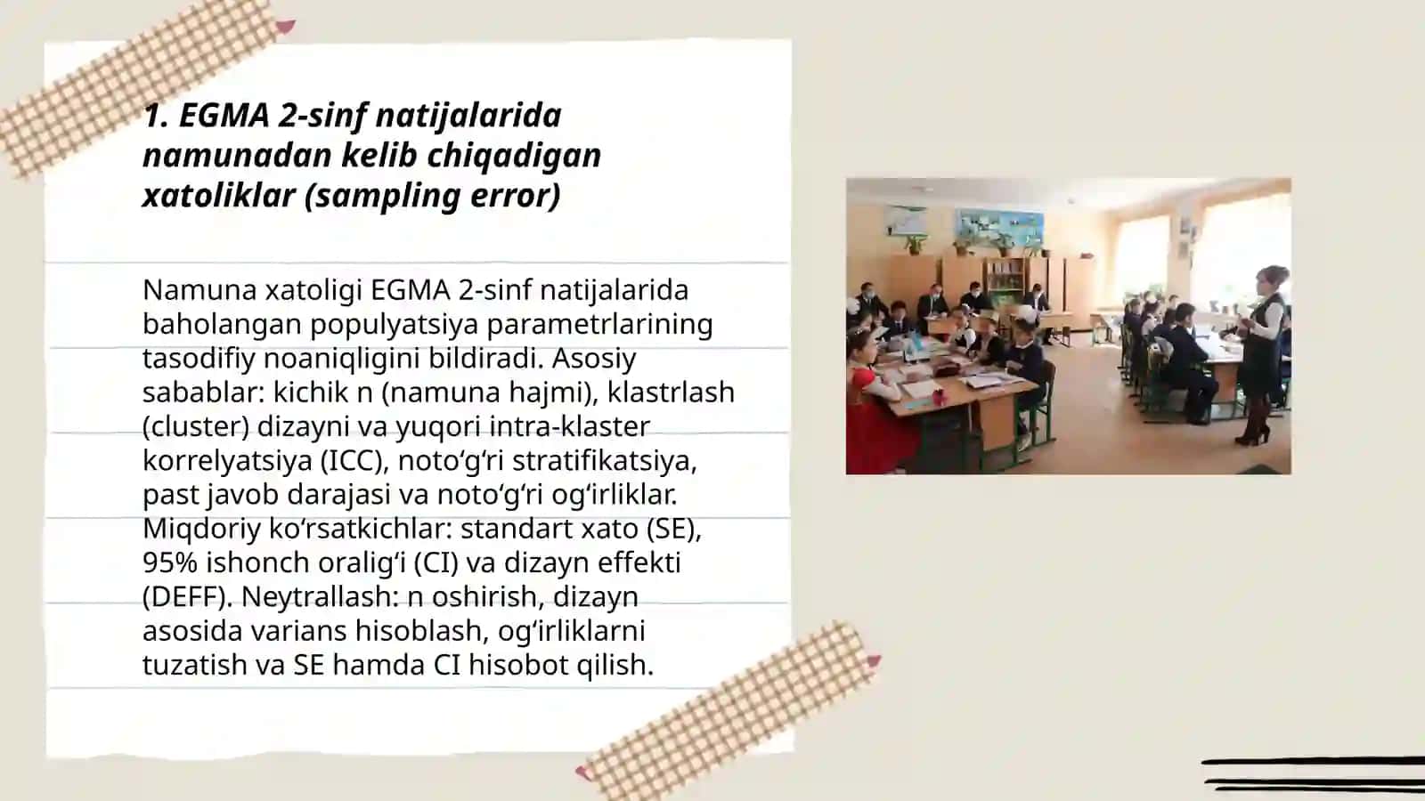 EGMA xalqaro baholash dasturida ma'lumotlar va noaniqlilik ( 2-sinf yuzasidan ) 3
