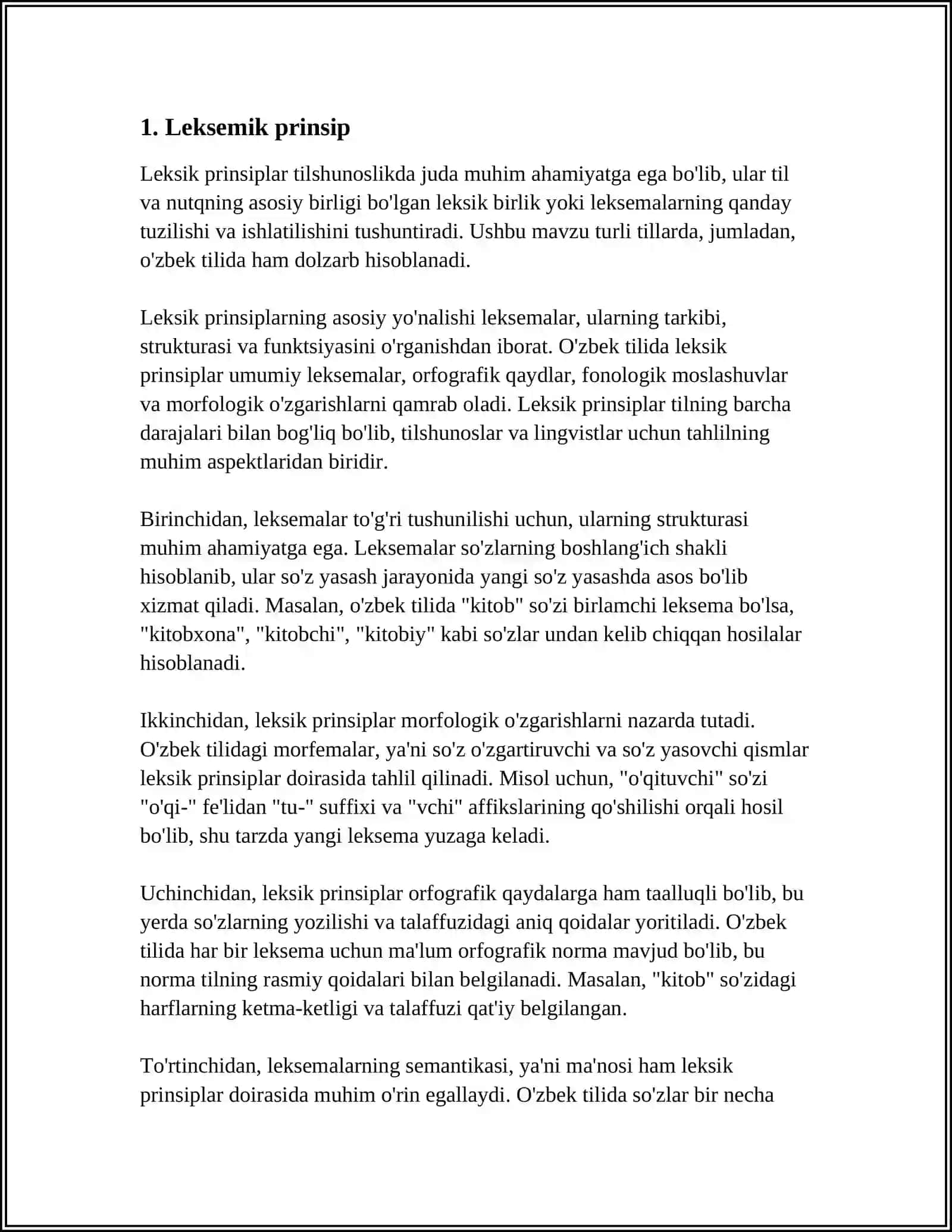 TURLI TILLARDA SOʻZ TURKUMLARINI TASNIFLASH TAMOYILLARI 3