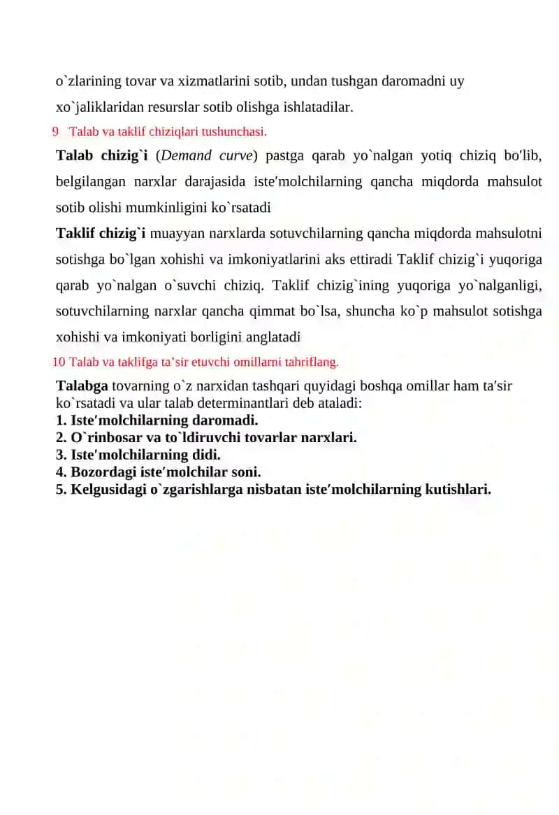 Mikroiqtisodiyot fanidan oraliq nazorat savollari 3