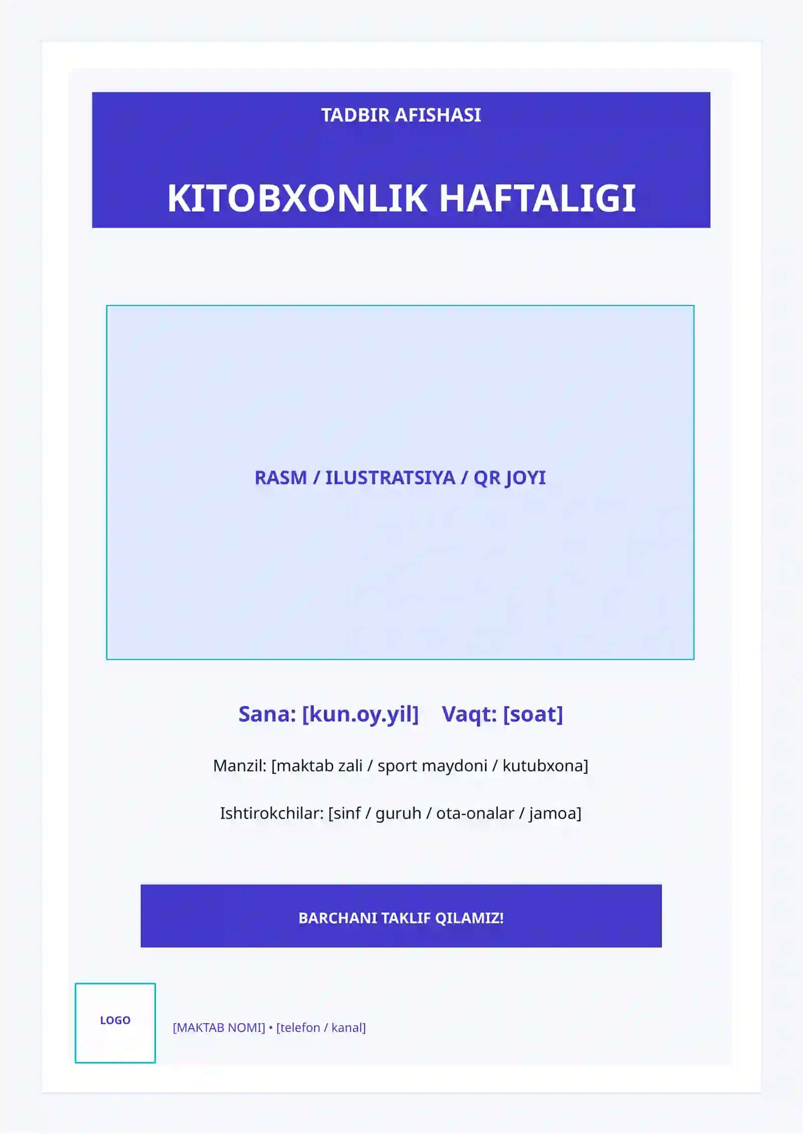 MAKTAB TADBIRLARI UCHUN 20 TA TADBIR AFISHASI 3