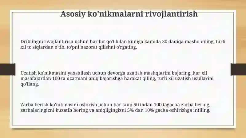 Basketbol o‘yinida o‘yin texnikasini takomillashtirish va mahoratini oshirish 3