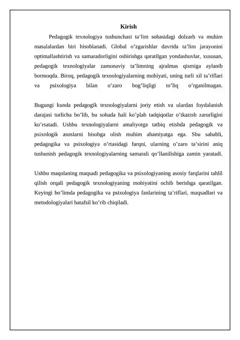 Pedagogika va Psixologiya: Farqlar va O'zaro Bog'liqlik 3