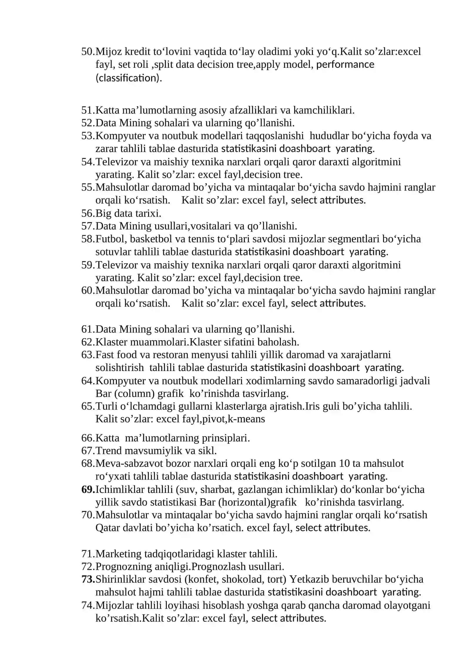 Data Mining vositalarini vizualizatsiya qilish 3