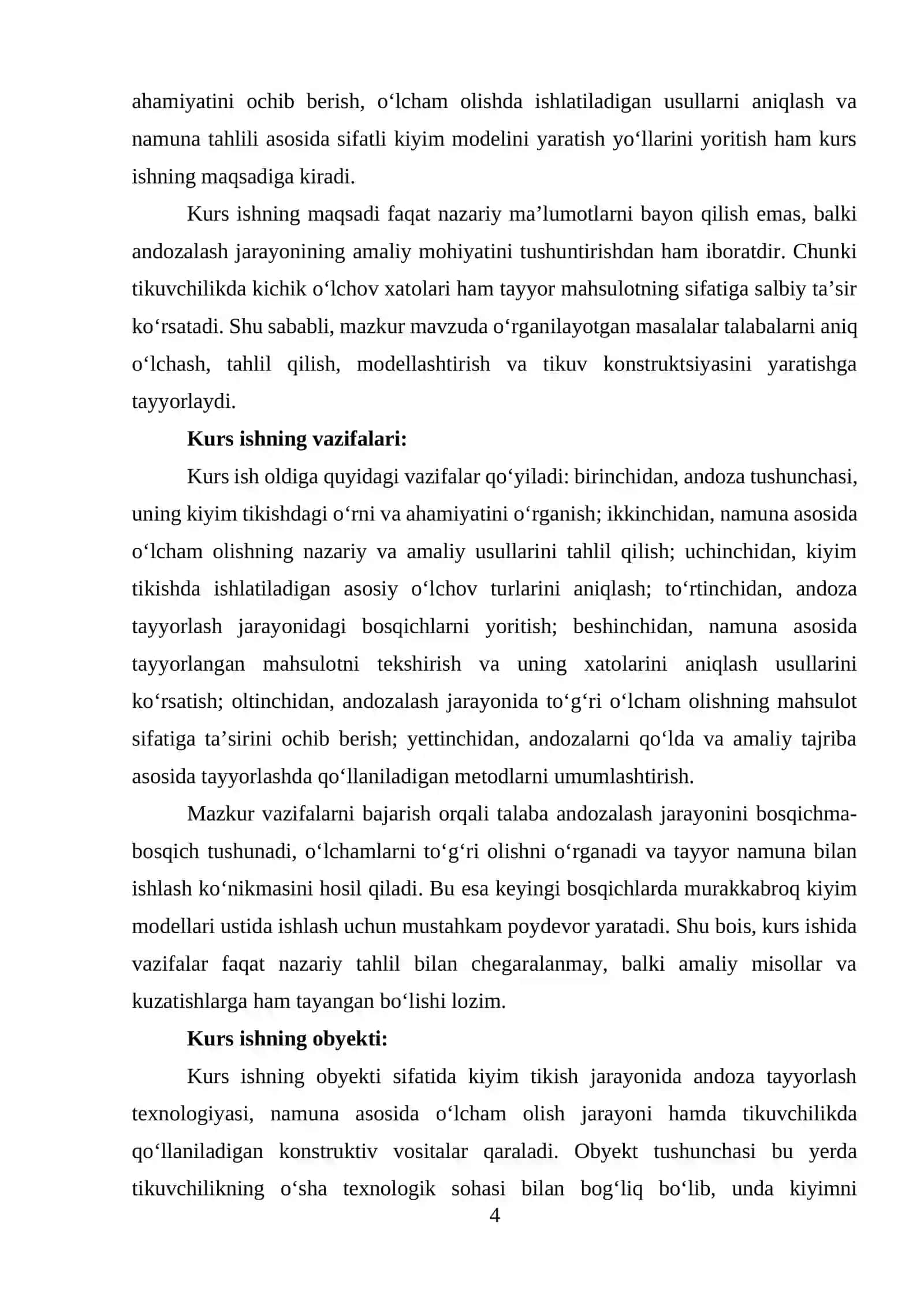 Andozalarni tayyorlash. Namuna asosida o‘lchamlarni olish 3