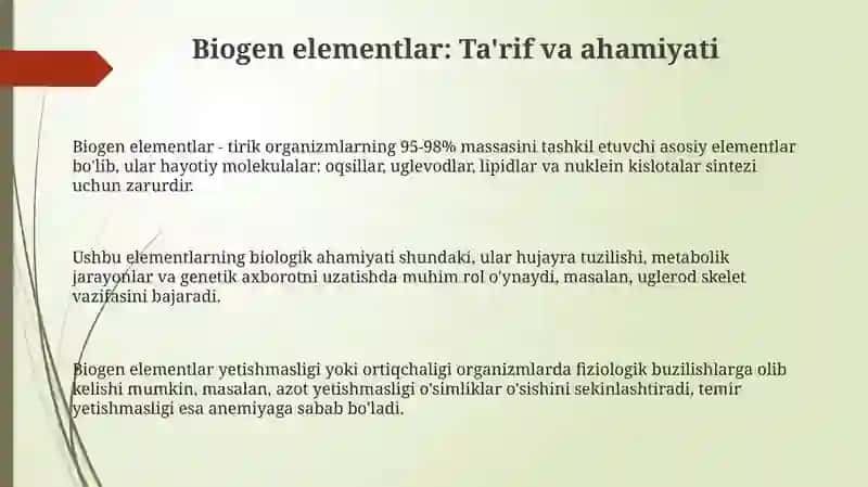 Biogen elementlar 3