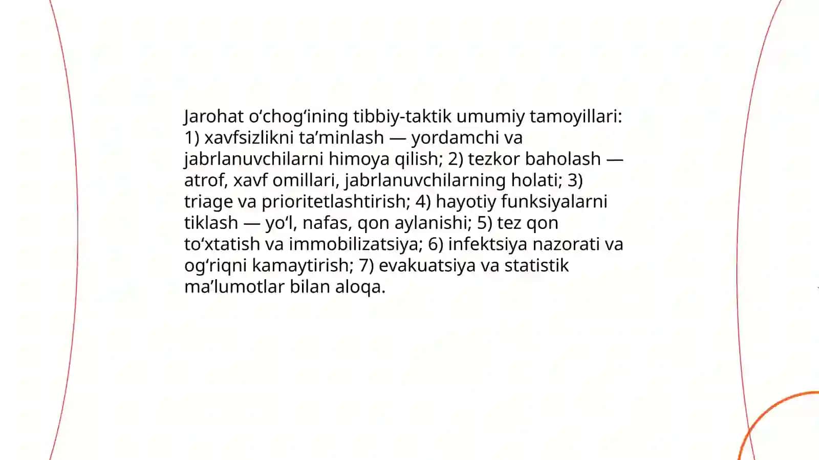 Favqulodda vaziyatlarda vujudga keluvchi jarohatlanish oʻchogʻlar tibbiy-taktik tavsifi 3