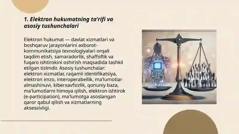 Elektron hukumat asosiy tushunchalar va ta'riflar. Rivojlanish tendenetsiyasi 3