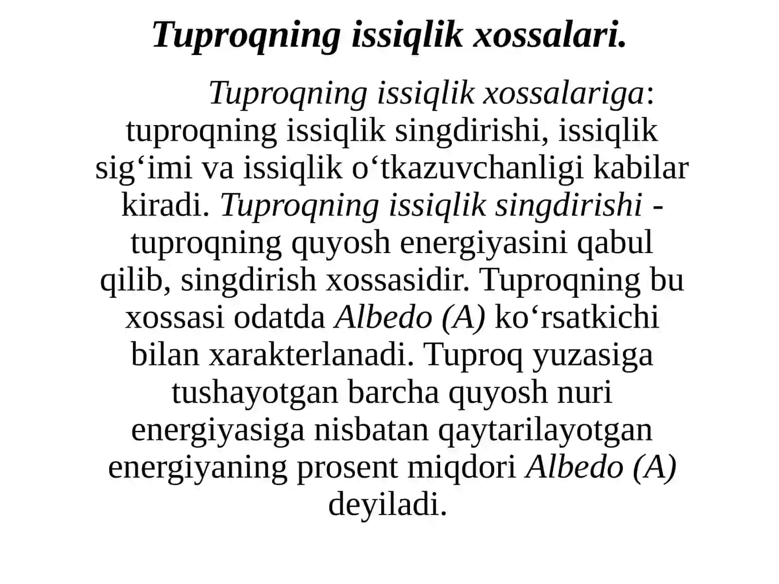 Tuproqning issiqlik rejimi 3
