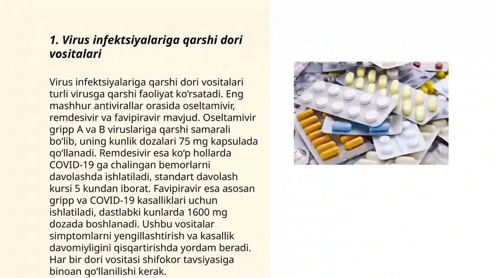 Virus infektsiyalariga qarshi dori vositalari 3