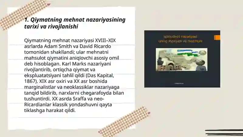 Qiymatning mehnat nazariyasi va keyingi qo'shilgan miqdor nafliligi nazariyalari 3
