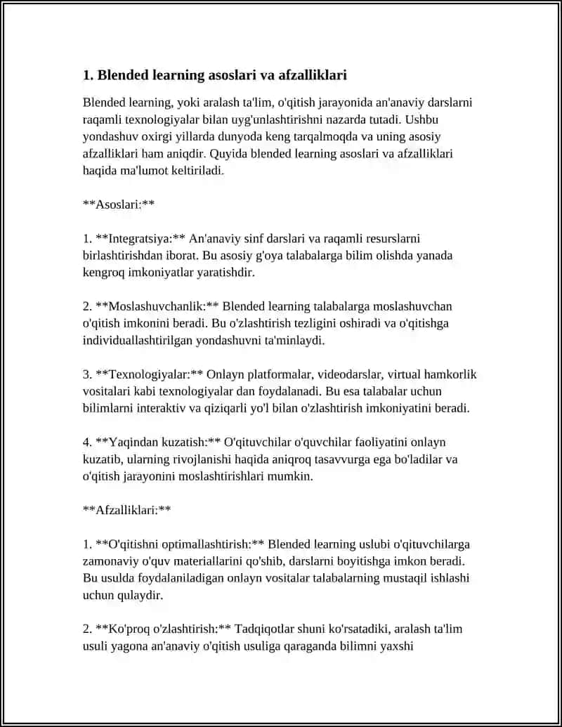 OʻQITUVCHILARNI INNOVATSION FAOLIYATIGA TAYYORLASHNING BLENDED LEARNING INNOVATSION TEXNOLOGIYALARINING IMKONIYATLARI 3