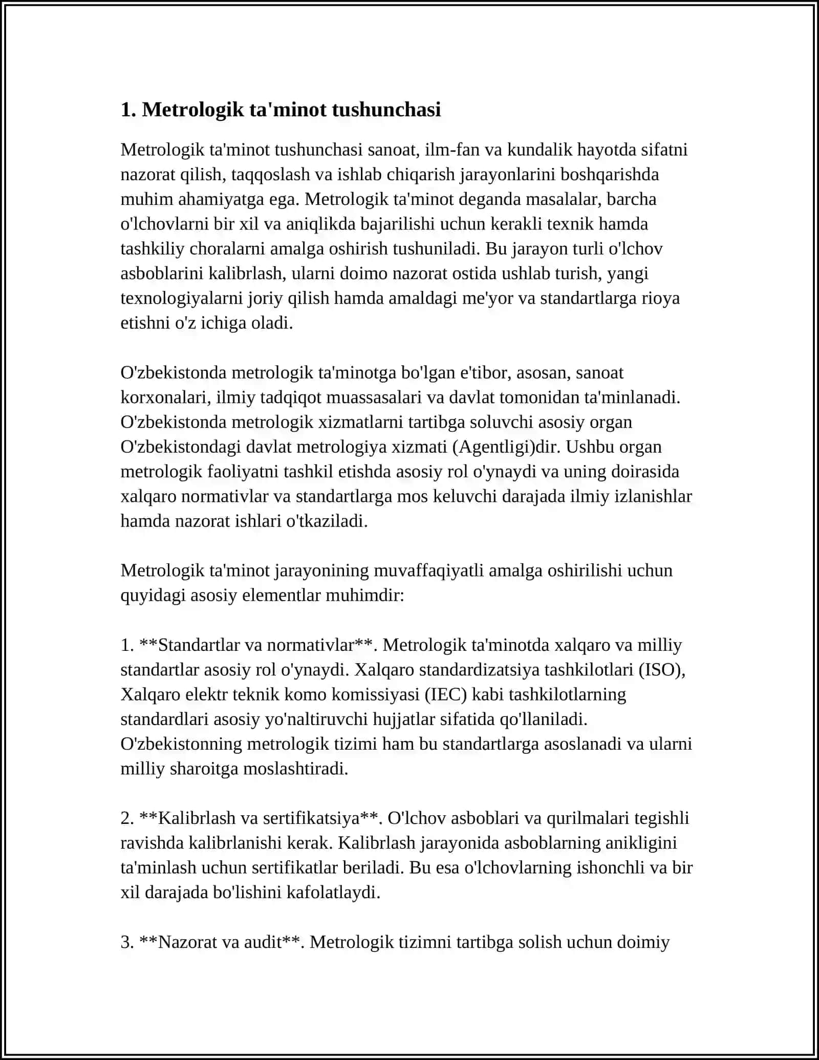 METROLOGIK TAʼMINOT VA METROLOGIK XIZMAT 3