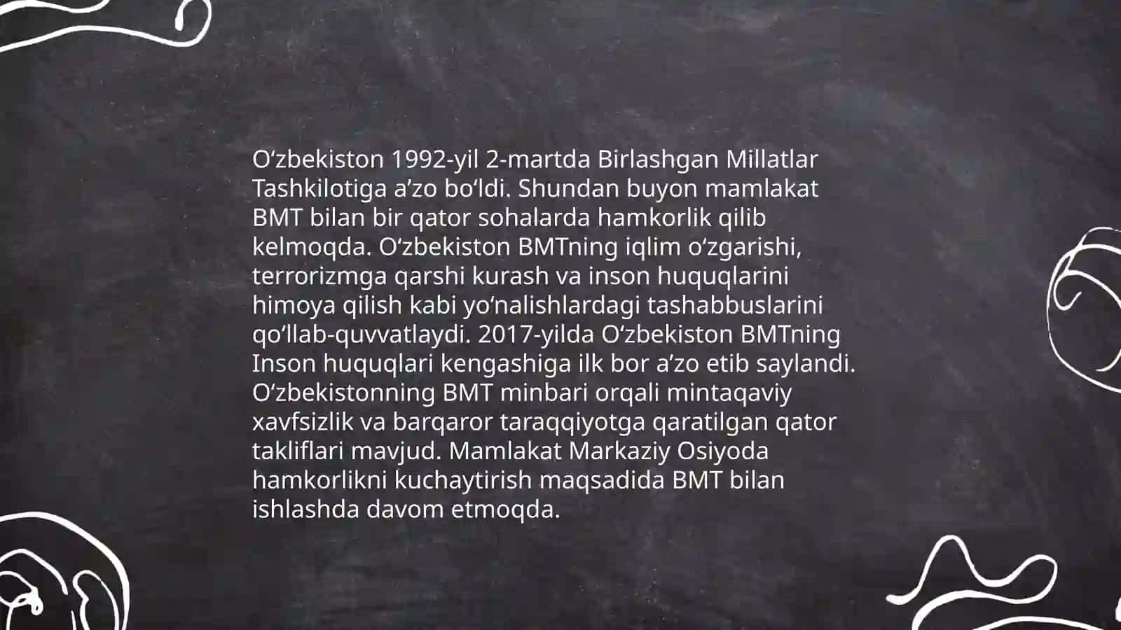 O'zbekiston jahon hamjamiyati mavzusida slayd 3