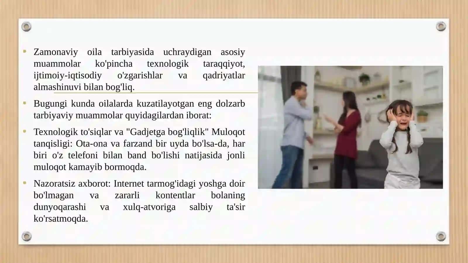 Zamonaviy oila tarbiyasida uchraydigan muammolar 2 3