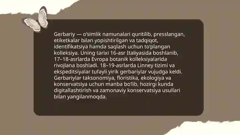 Gerbariy tayyorlash va tayyorlash usullari haqida ma'umot berish 3