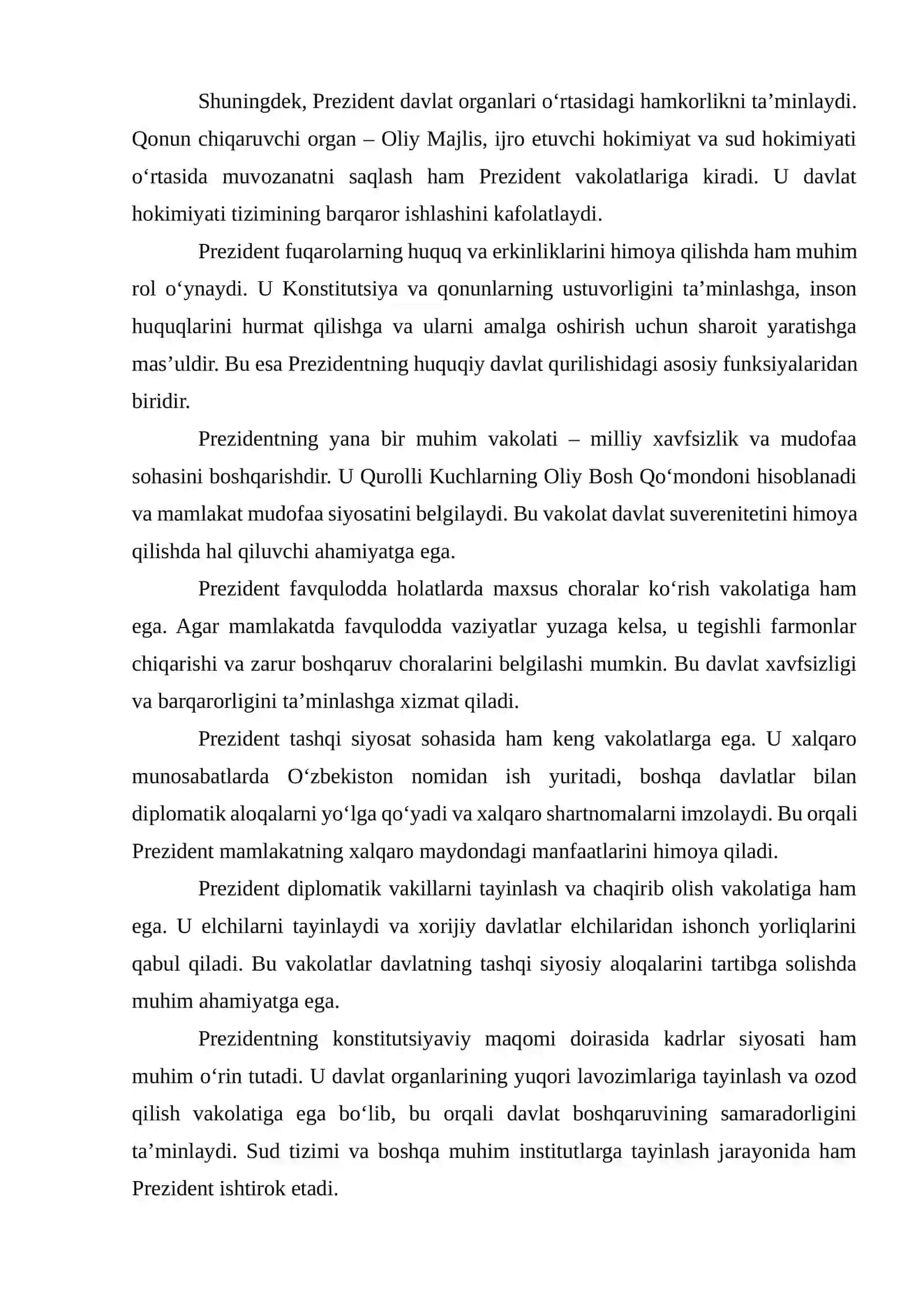Oʻzbekiston Respublikasi Prezidentining vakolatlari va qabul qiladigan normativ-huquqiy hujjatlari 3