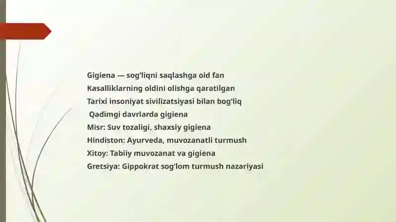 Gigienaning rivojlanish tarixi. O’zbekiston Respublikasida gigiena fanining shakllanishi va rivojlanishi 3