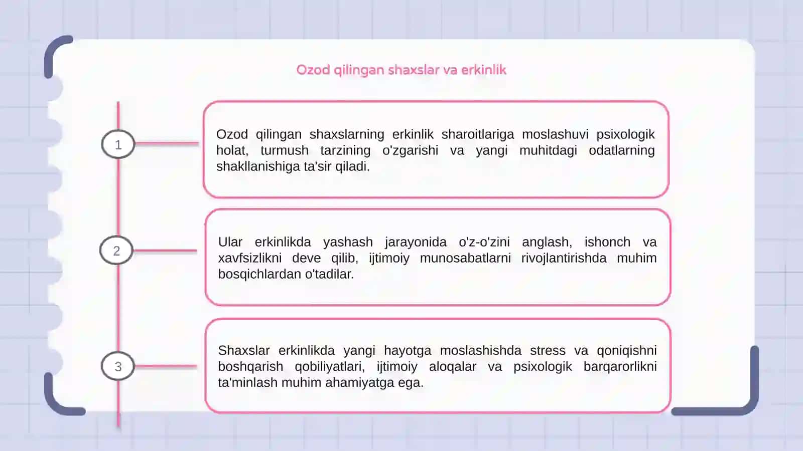 Ozod qilingan shaxsning erkinlikda yashash sharoitlariga moslashuvining psixologik xususiyatlari 3