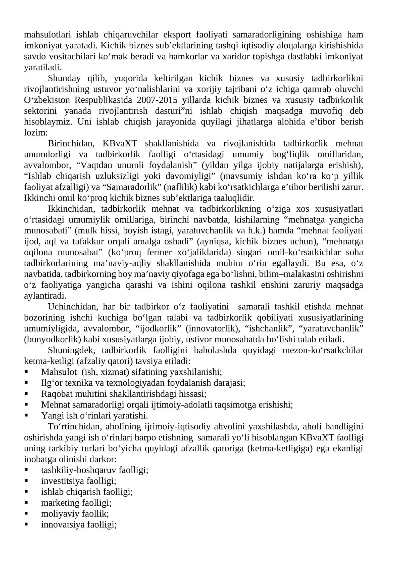 Istiqbolda kichik biznes va tadbirkorlikni rivojlantirishning asosiy yo‘nalishlari 3