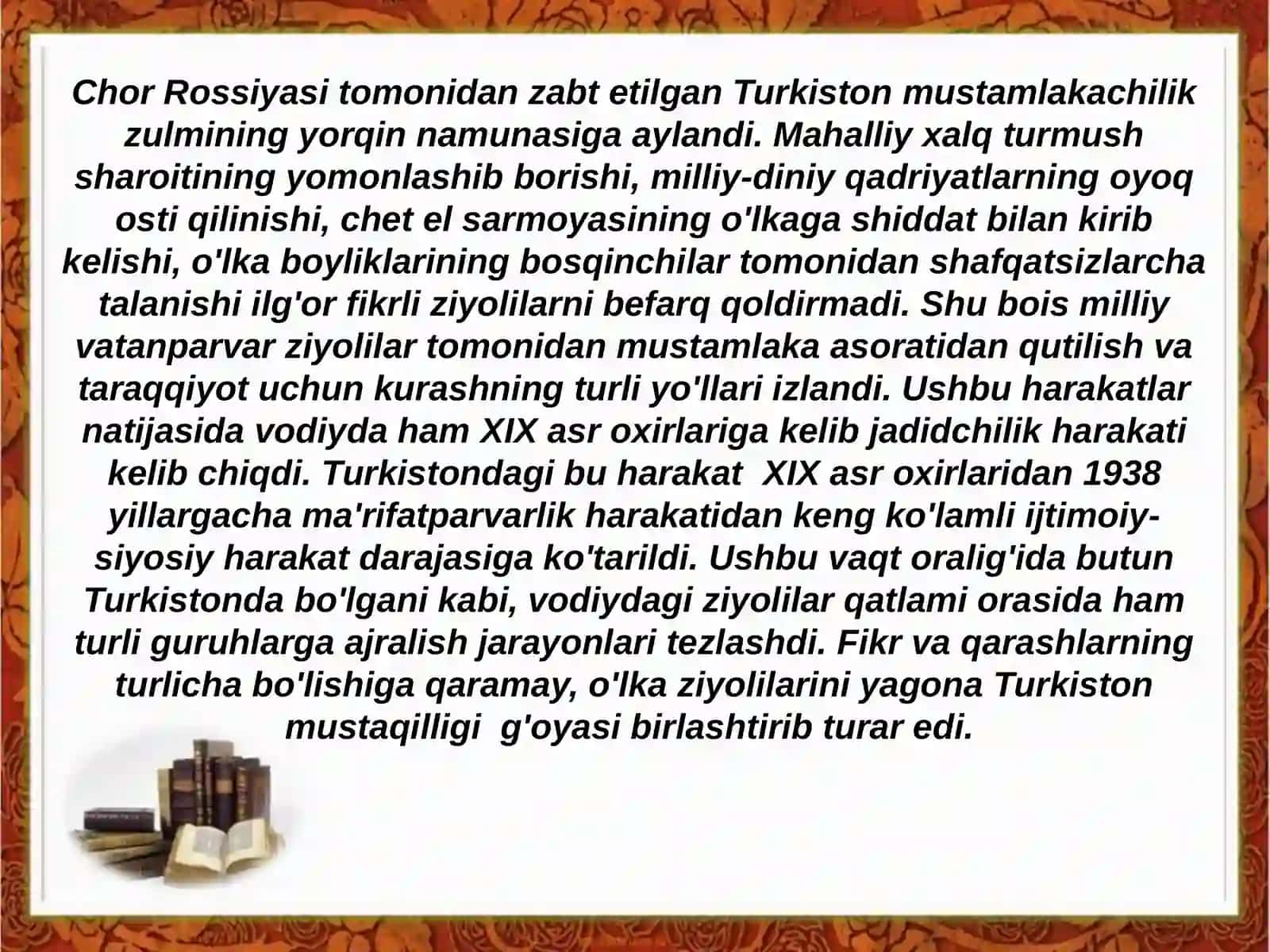 Jadidchilik Harakati va O'lkaga Mustamlakachilik Zulmi 3