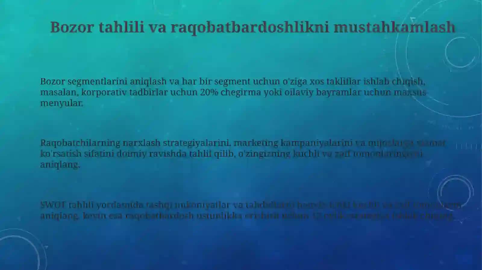 Ovqatlanish korxonasi inqirozga yuz tutishning oldini olish yo'llari 3