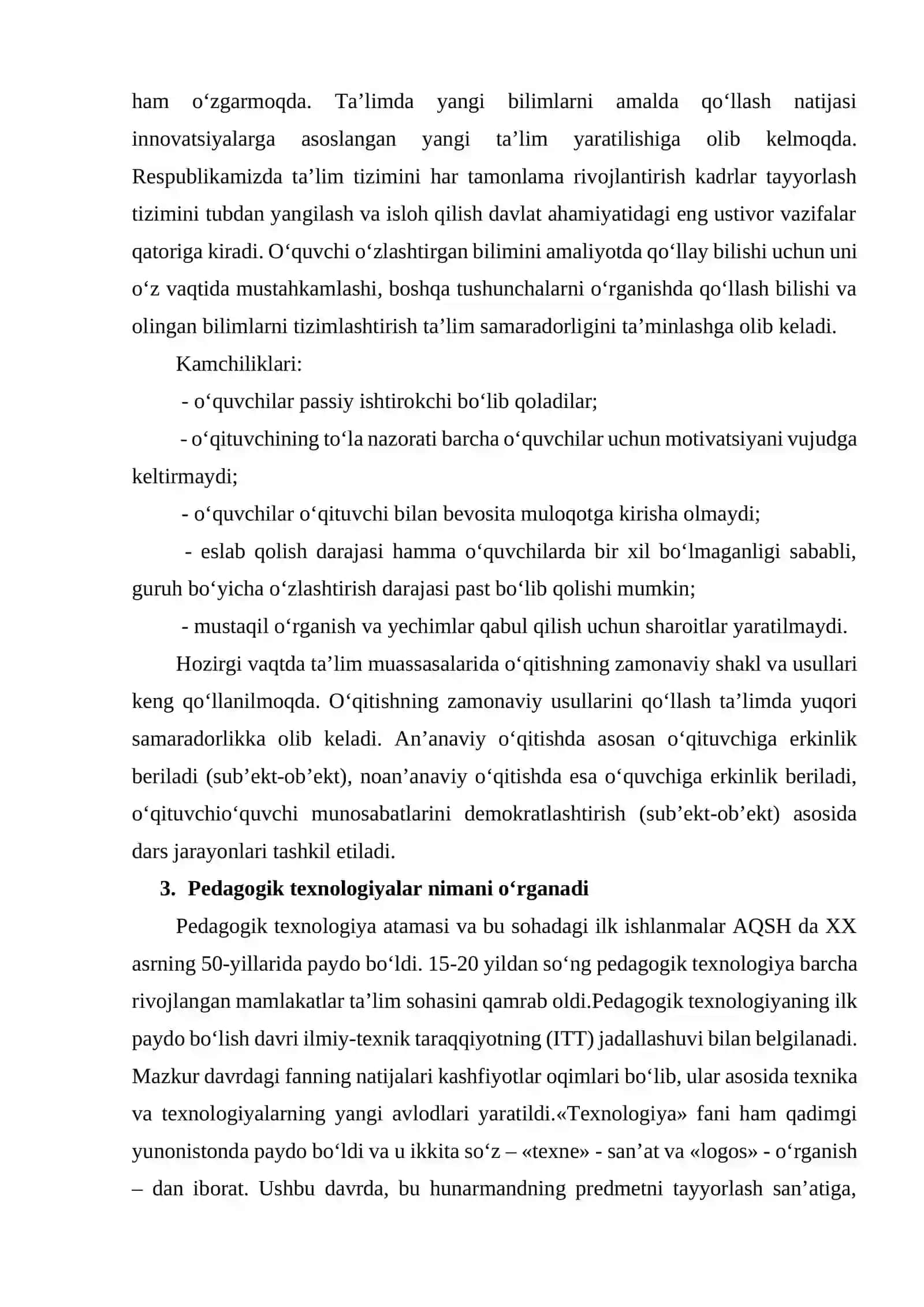 Pedagogik mahorat (javoblar) 3
