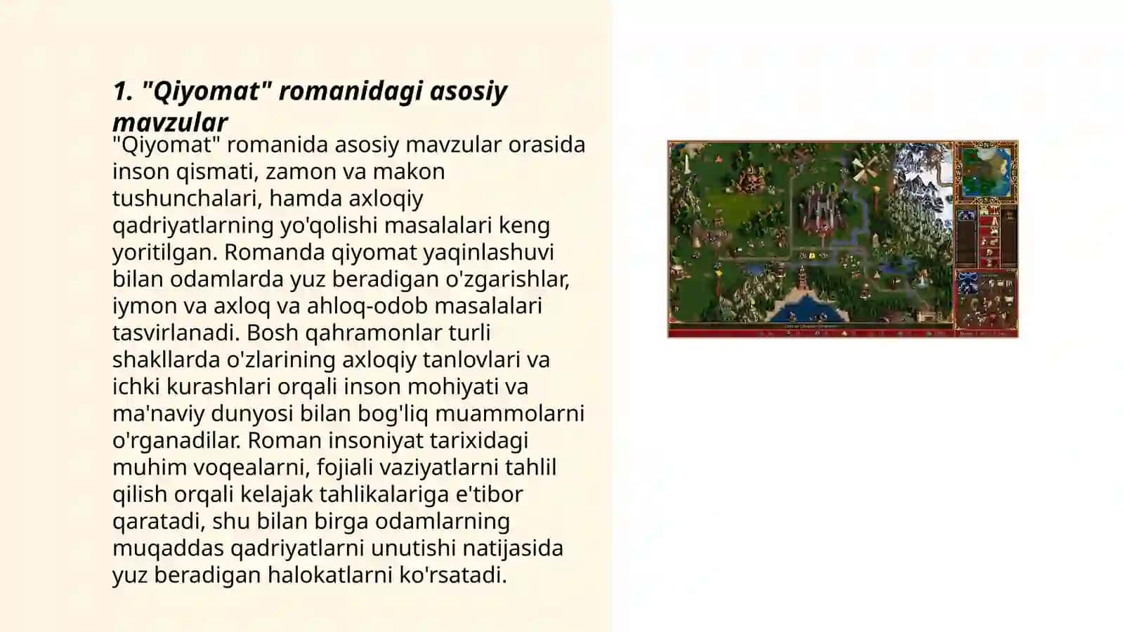 "Qiyomat" romanidagi asosiy mavzular 3