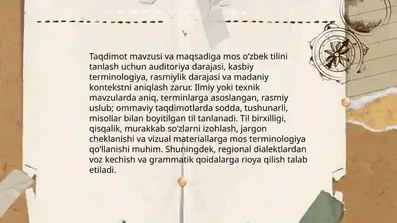 Sohada o'zbek tilining qo'llanishi yuzasidan taqdimot nutqi tayyorlash 3
