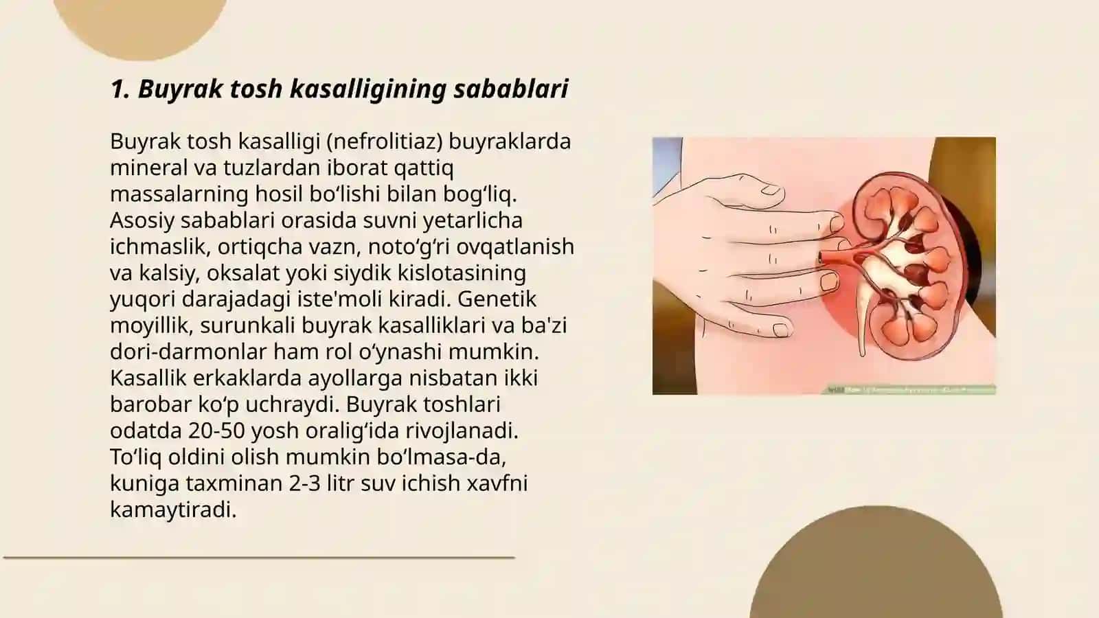 Buyrak tosh kasalligi va Buyrak etishmovchiligi 3