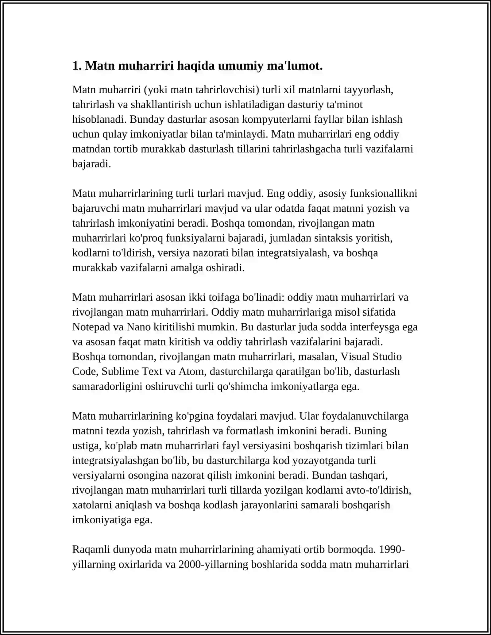 WORD MATN MUXARRIRIDA SOHAGA OID HUJJATLARNI TAYVORLASH 3