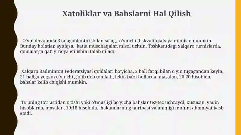 Badminton Hakamligi Asoslari 3