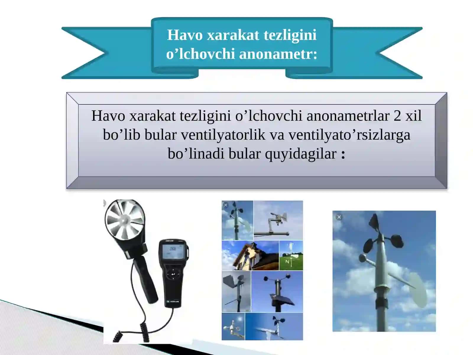 Havo-xarakat tezligini ko‘rsatgichlarini aniqlash 3