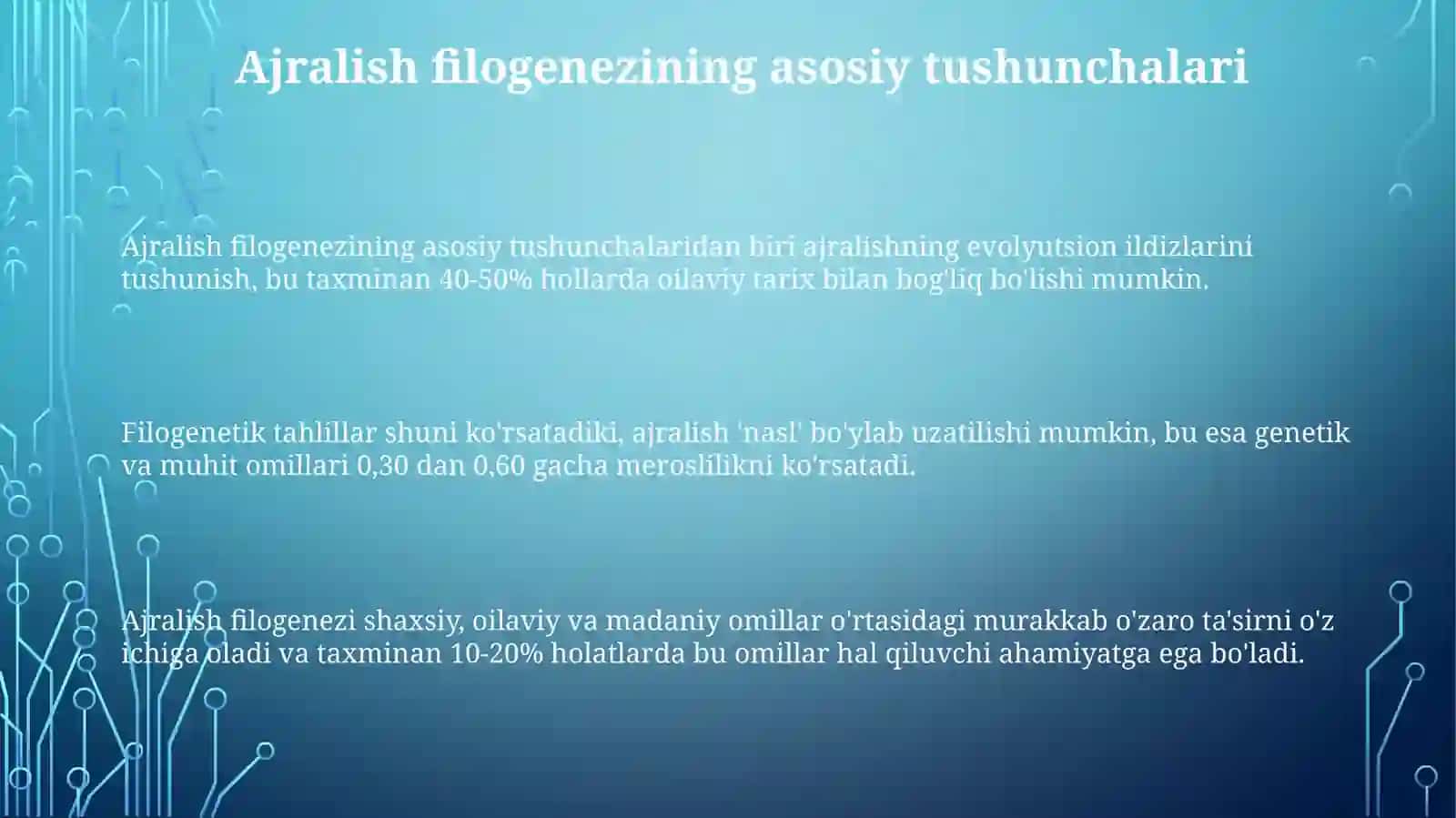 Ayirish filogenezi va buzilishlari 3