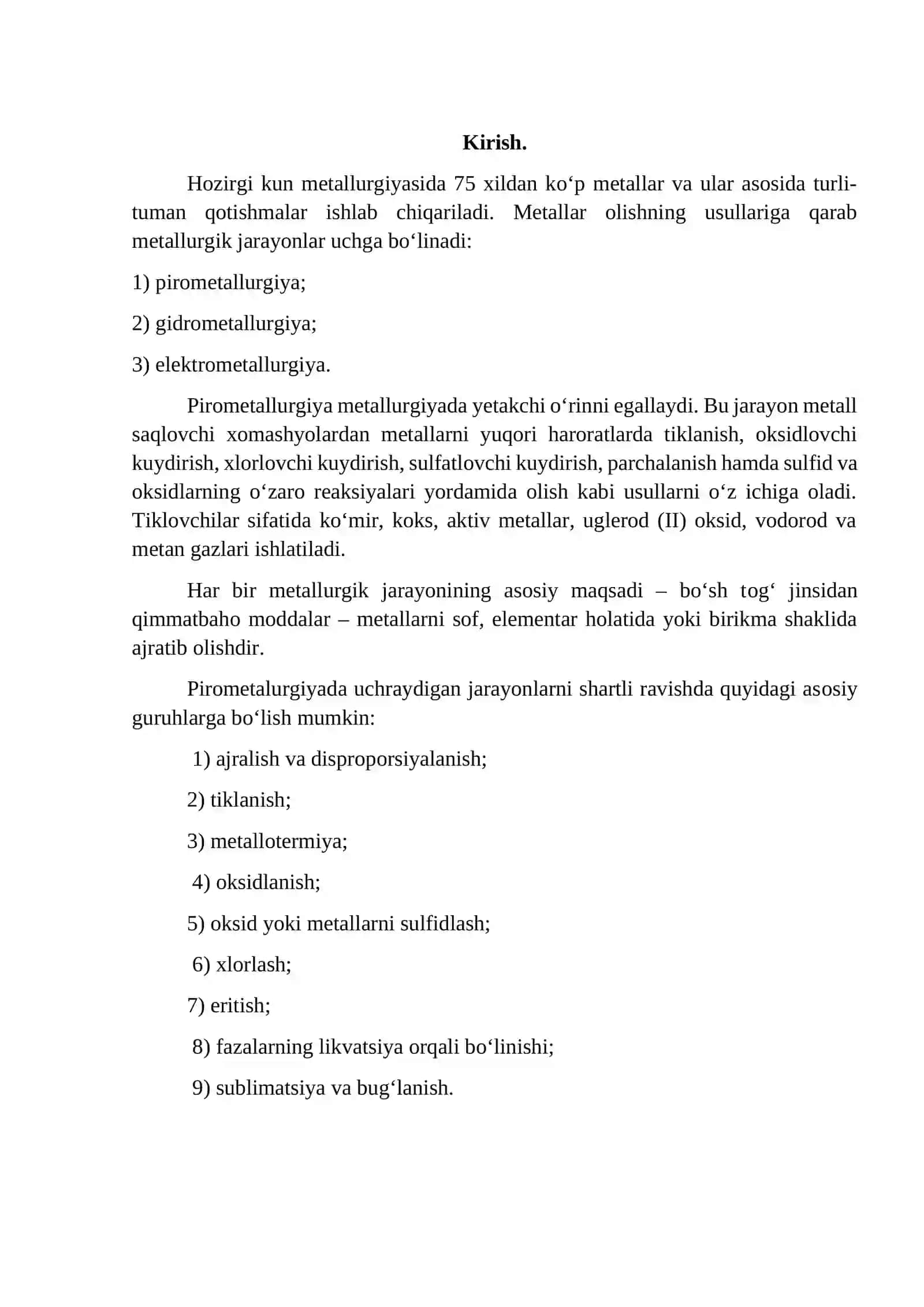 Pirometallurgik jarayonlar 3