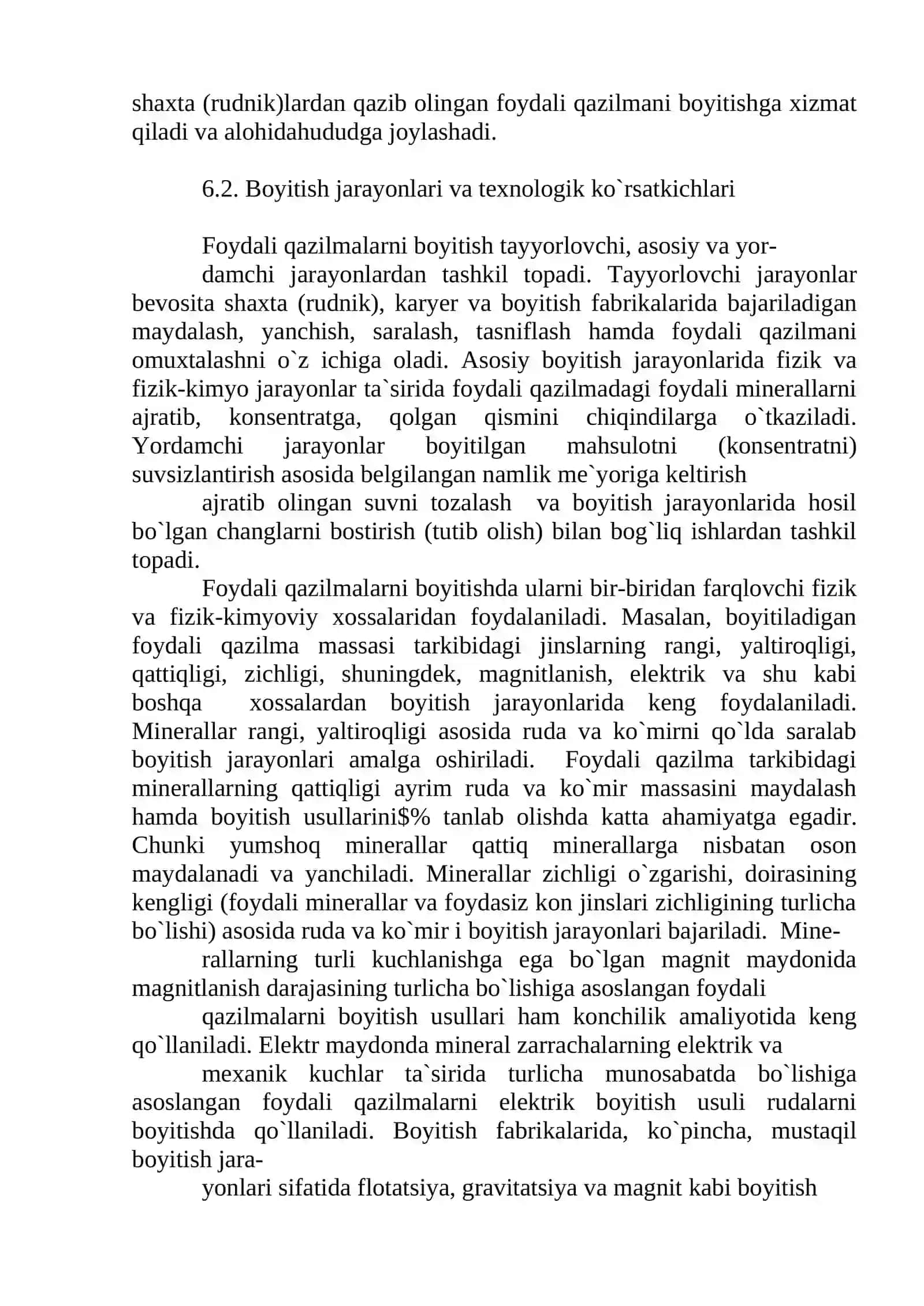 Foydali qazilmalarni qayta ishlash va boyitish asoslari 3