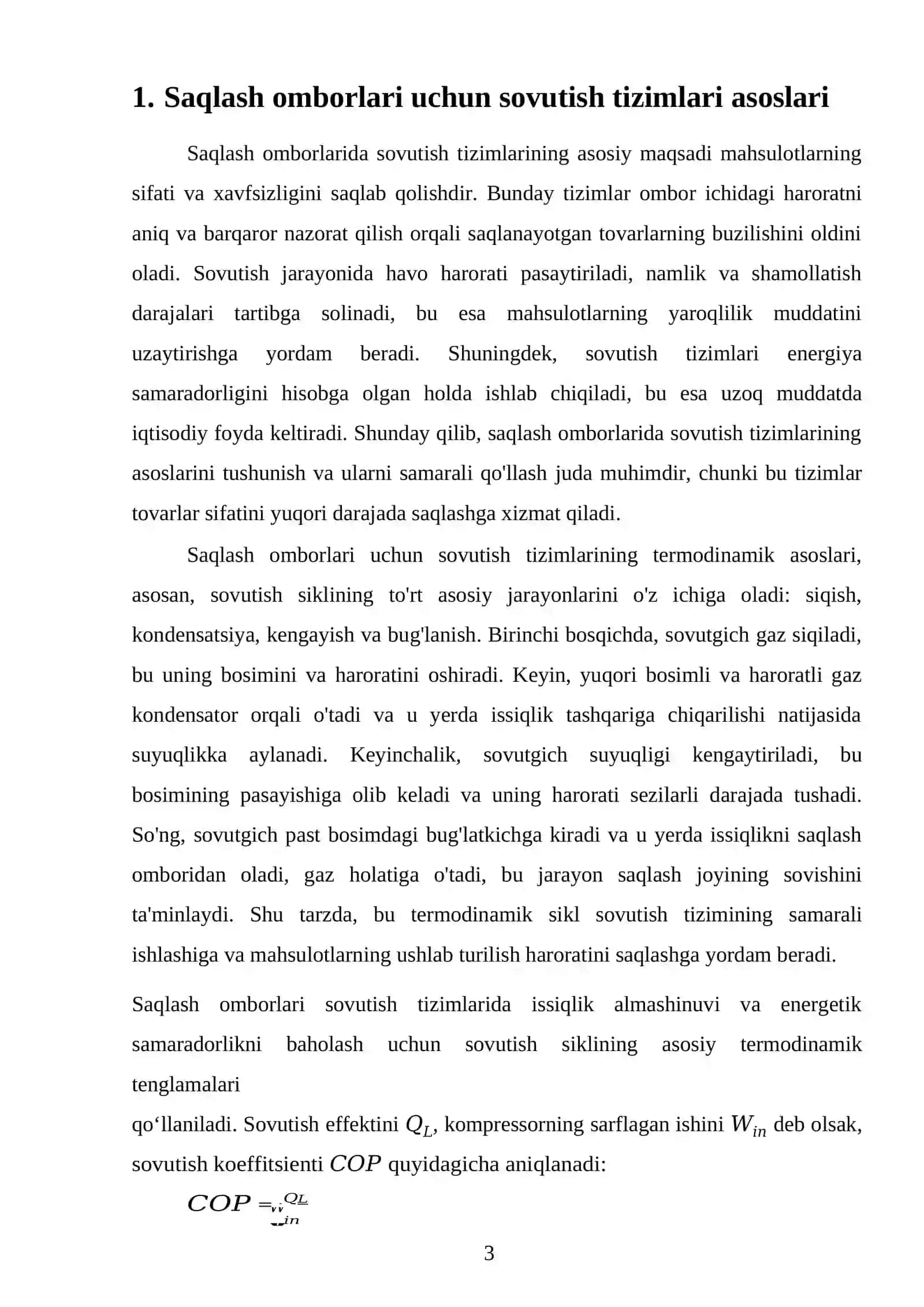 Saqlash omborlari sovutish, shamollatish va muzlatish tizimlari 3