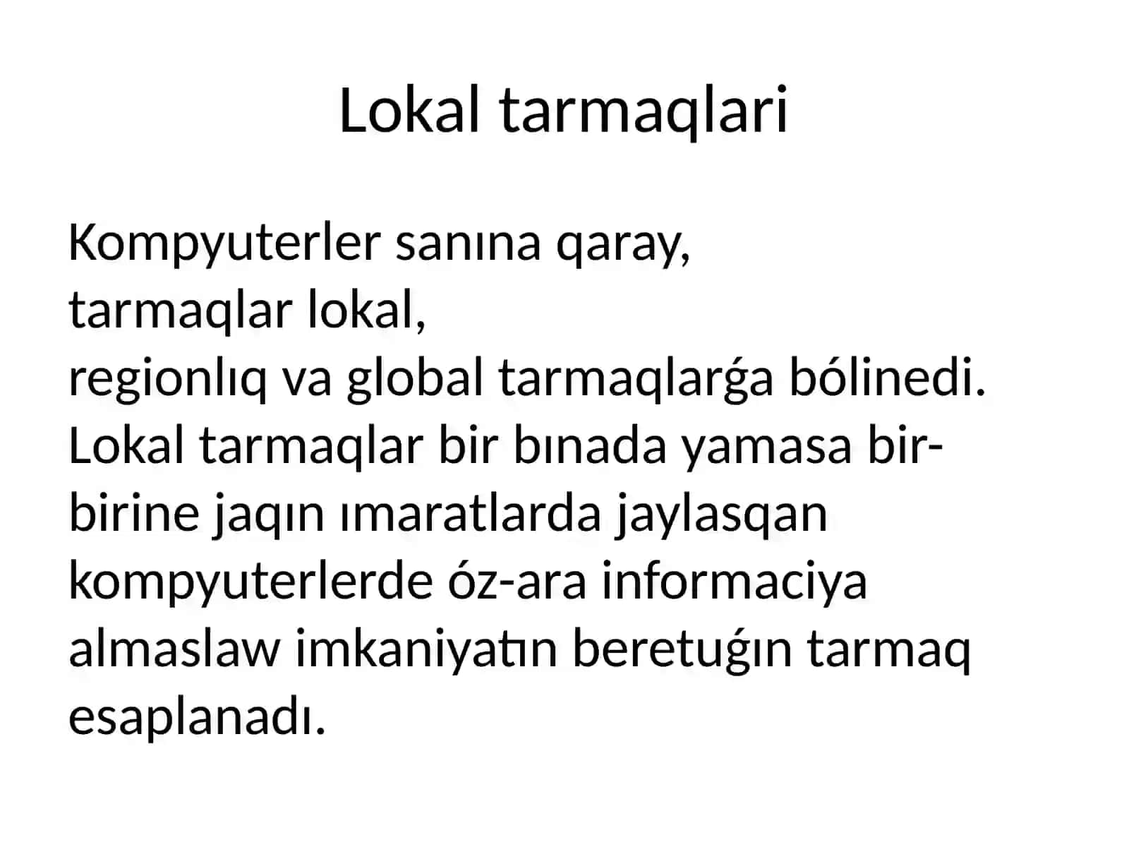 Kompyuter tarmaqlari hám oniń múmkinshilikleri 3